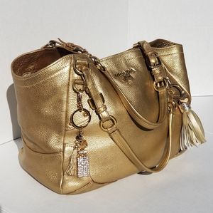 🎅🤶Gorgous Prada Vitello Daino Metallic Gold Tote